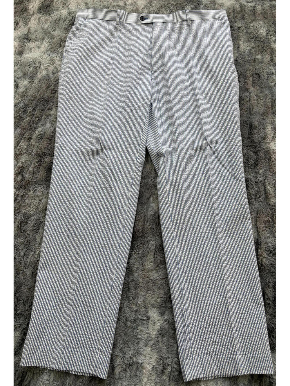 Tommy Hilfiger Seersucker Pants Mens 40x32 Blue White Stripe Summer Preppy